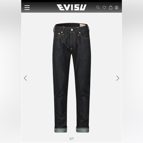 EVISU CALLIGRAPHY DAICOCK CARROT FIT DENIM JEANS #2017 - Picture 2 of 6